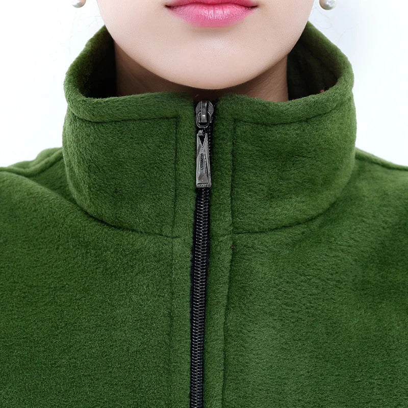 plus Size Women's Polar Fleece Vest Sleeveless Large Zipper Jacket Autumn Fashion Leisure Gilet for Women