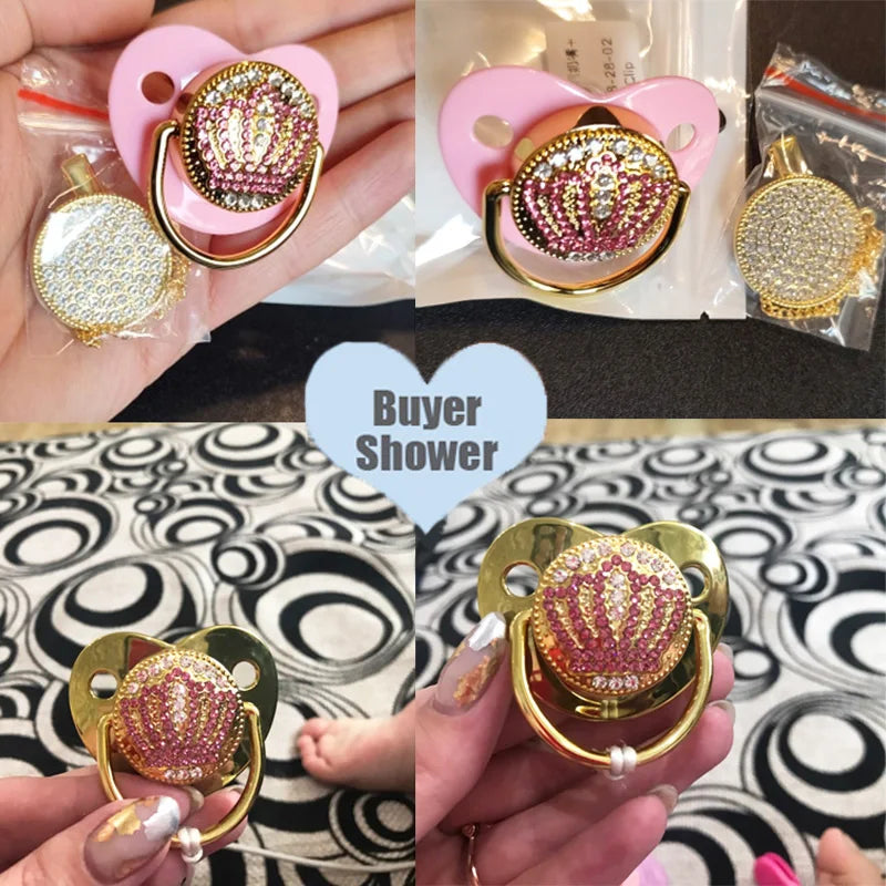 Baby Shower Gifts Baby Pacifier Rhinestone Pacifier Clips Princess