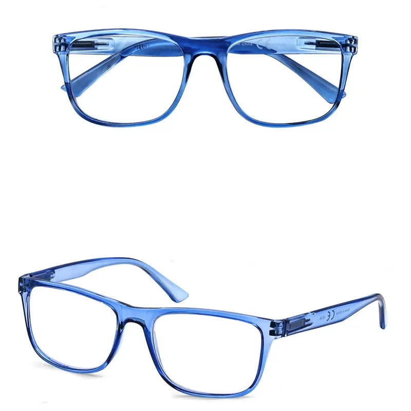 Oversize Reading Glasses Men Women Rectangle Frame Sun Readers Eyeglasses Spring Hinge Lightweight Wear with Diopter +1.0 - +4.0