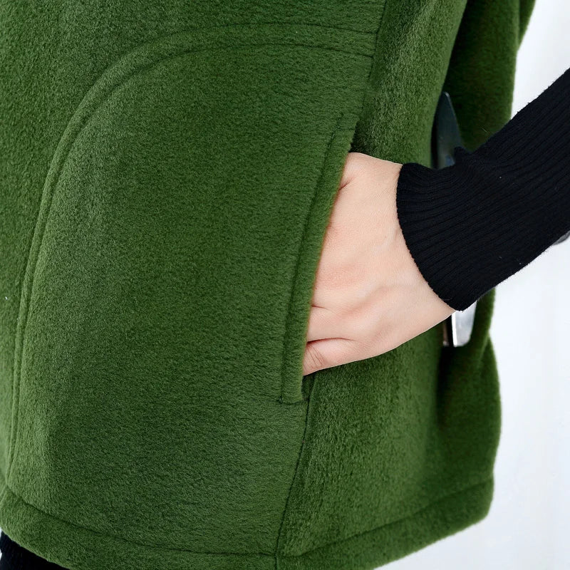 plus Size Women's Polar Fleece Vest Sleeveless Large Zipper Jacket Autumn Fashion Leisure Gilet for Women