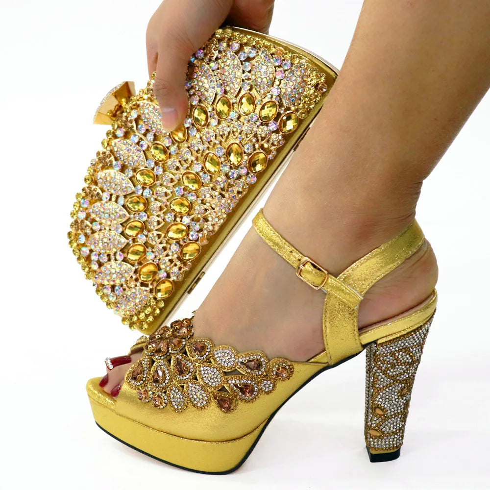 Conjunto de zapatos y bolso italianos HLO1-28