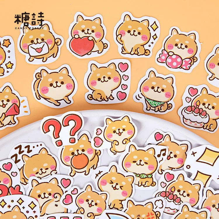 45 pegatinas Kawaii Shiba Inu