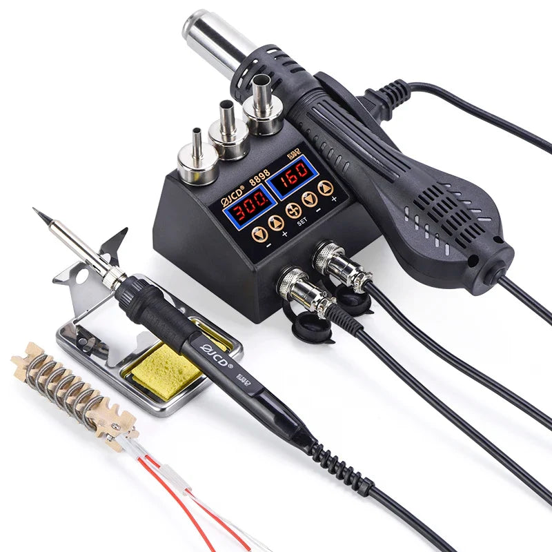 2 in 1 750W Soldering Station LCD Digital display welding rework station for cell-phone BGA SMD PCB IC Repair solder tools 8898