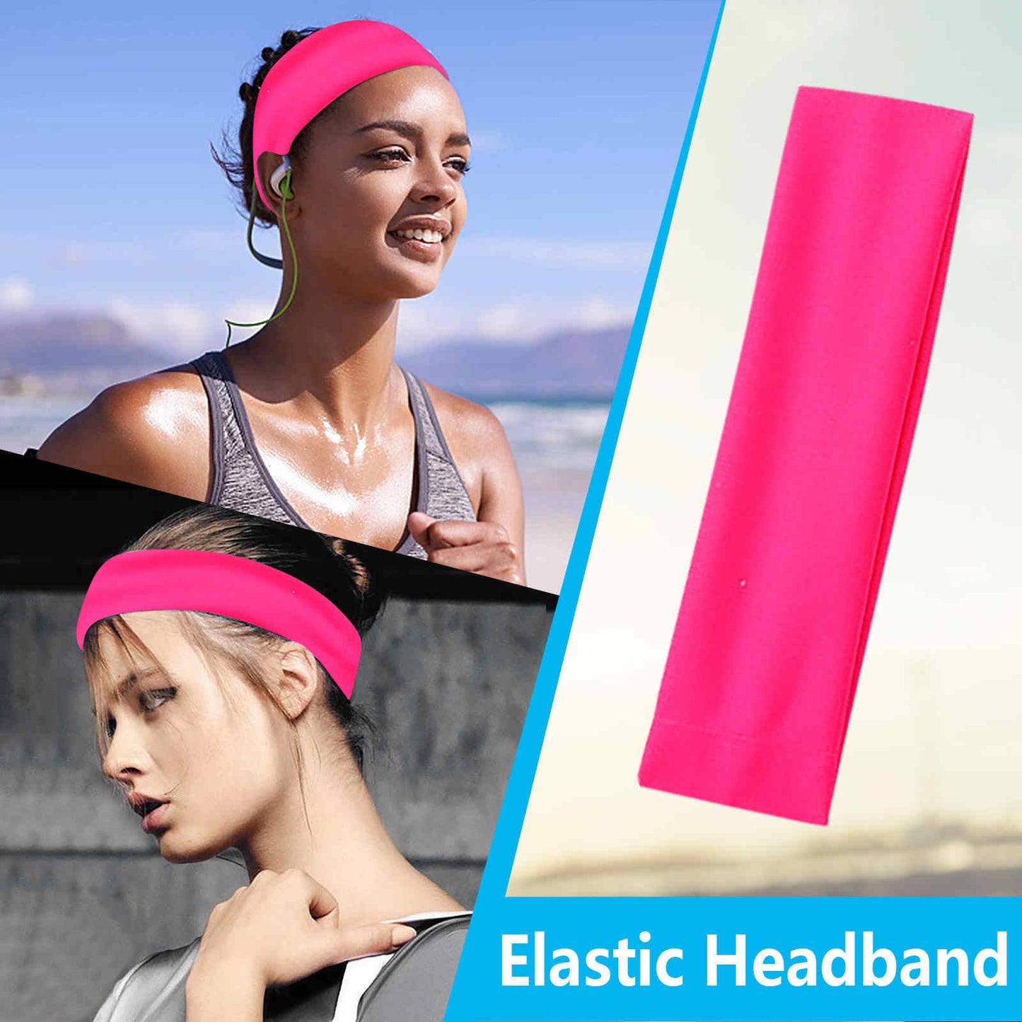 FlexFit Vibe Headband – Unisex Elastic Sports Hair Band for Fitness & Style