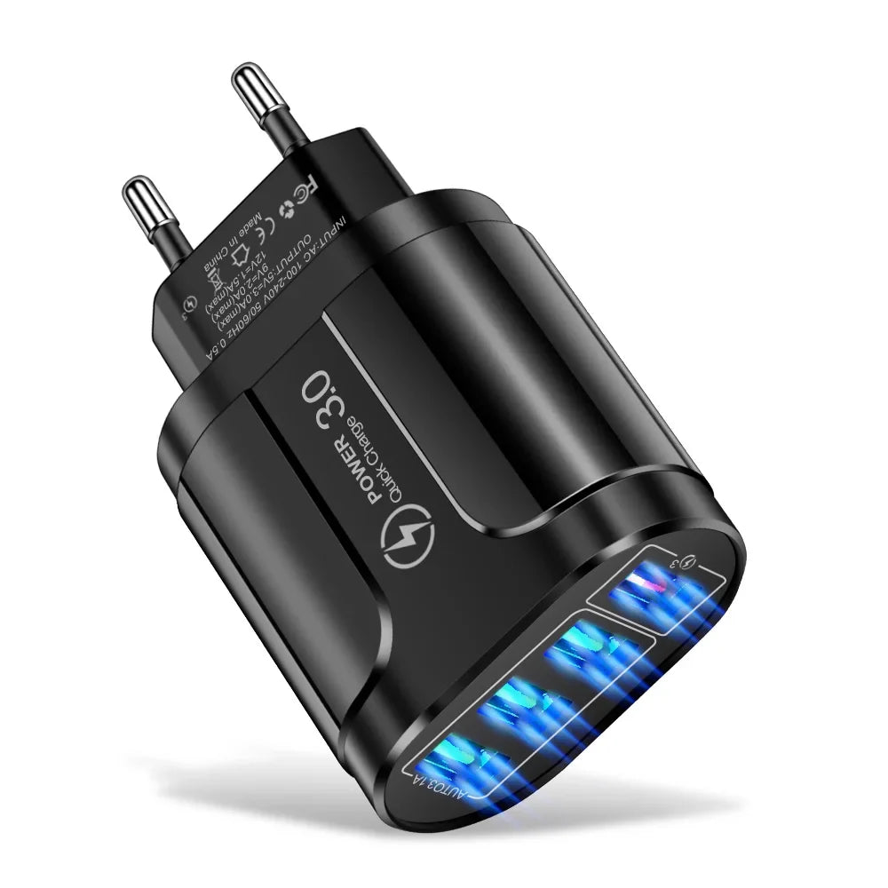 EU/US Plug USB Charger Fast Charge 3.1A For Phone Adapter for iPhone 12 Pro Max Tablet Portable Wall Mobile Charger Fast Charger