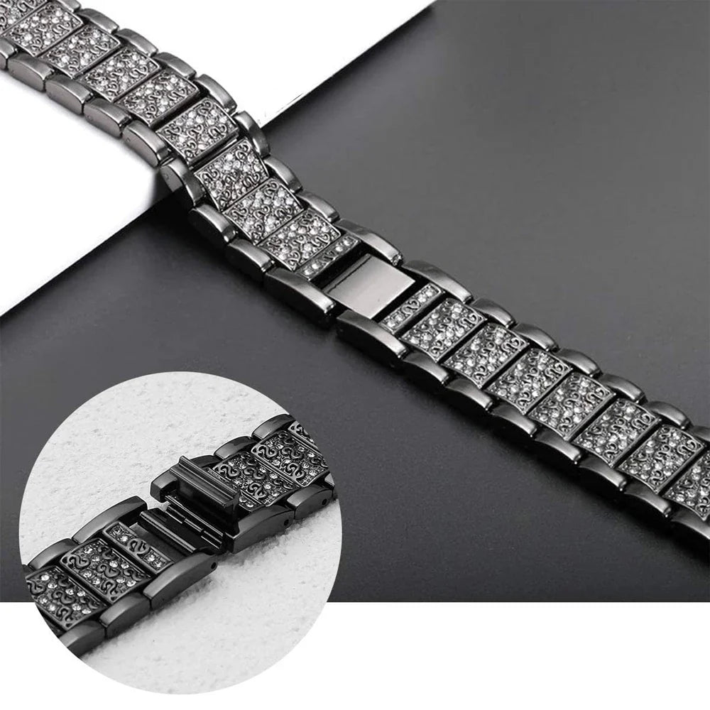 Fitbit Charge 6, 5, 4 & 3 Rhinestone Panel Bracelet Band