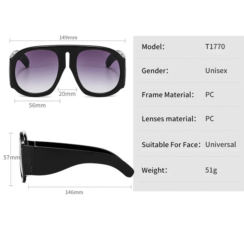 Gafas de sol de piloto con lentes degradadas para mujer, de moda, de marca, de montura grande, transparentes, para mujer 2021, gafas de sol transparentes