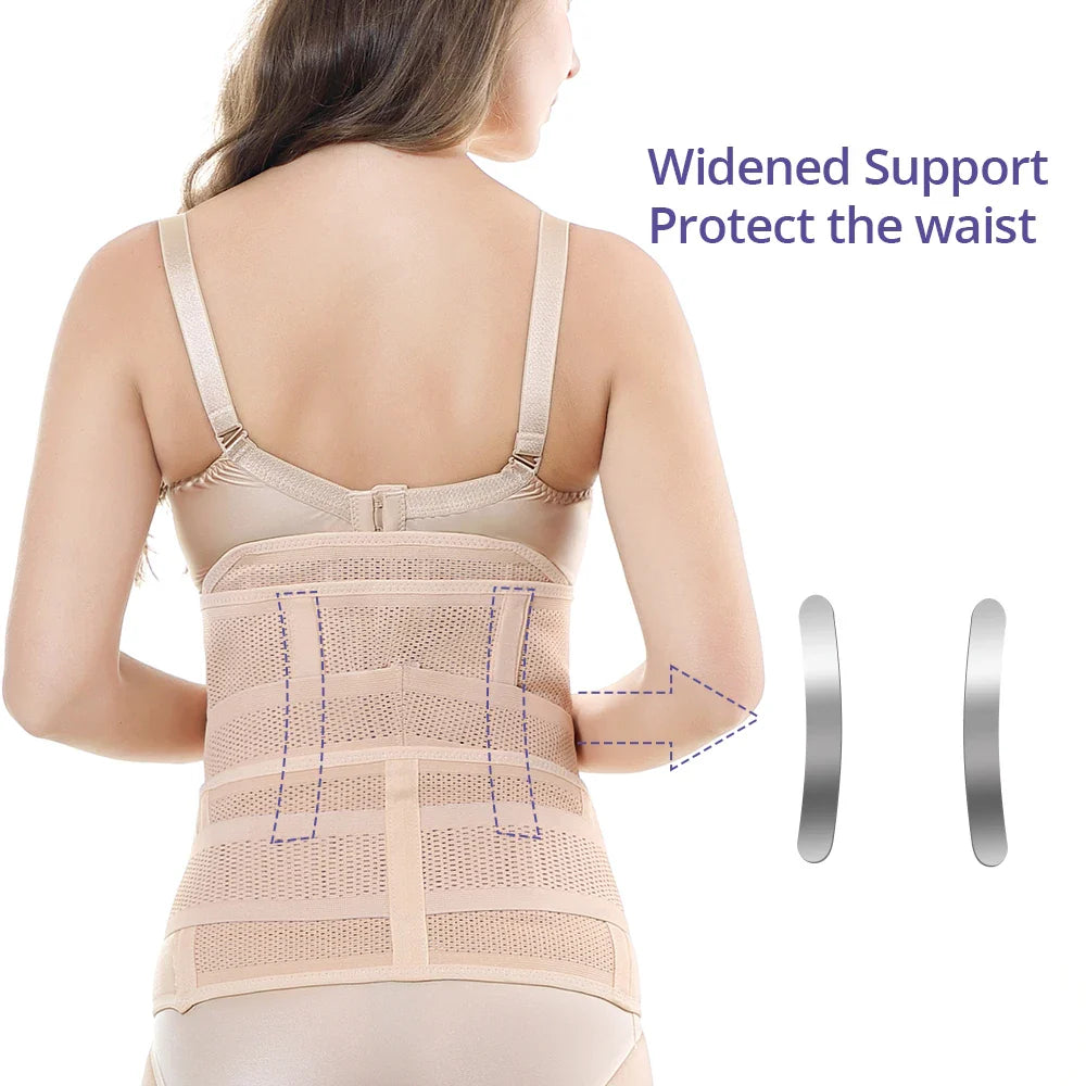 3in1 Belly/Abdomen/Pelvis Postpartum Belt Body Recovery Shapewear Belly Slim Waist Cinchers Breathable Waist Trainer Corset