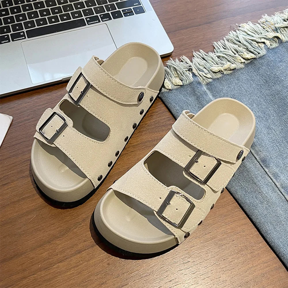Sandalias de mujer de fondo grueso con aumento de altura a la moda