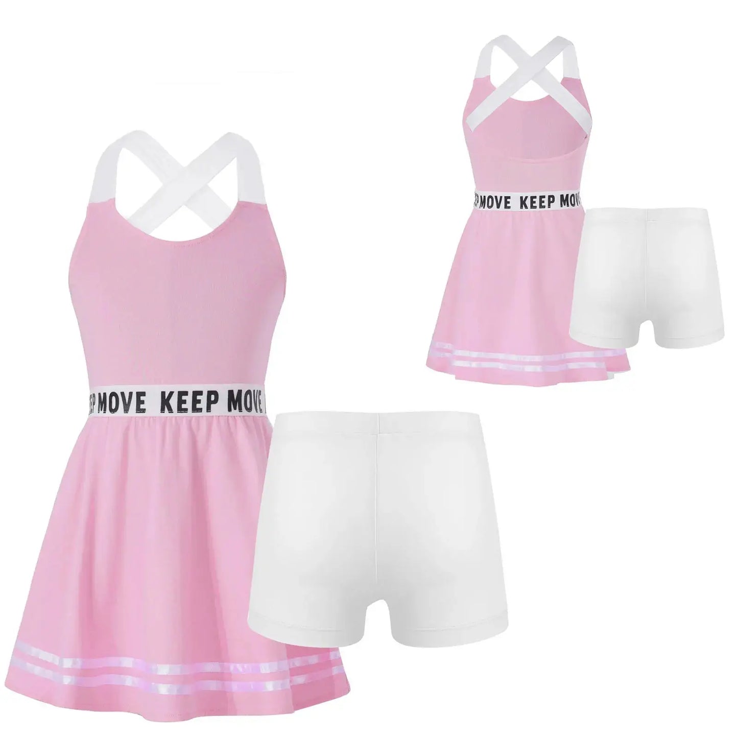 Girls' A-Line Tennis Dress with Criss Cross Straps