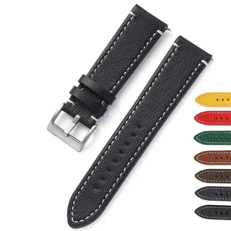 Suunto Race, Vertical & 9 Peak Pebbled Leather Band with Stitching