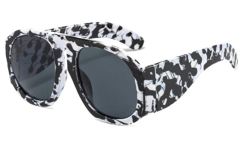 Gafas de sol de piloto con lentes degradadas para mujer, de moda, de marca, de montura grande, transparentes, para mujer 2021, gafas de sol transparentes