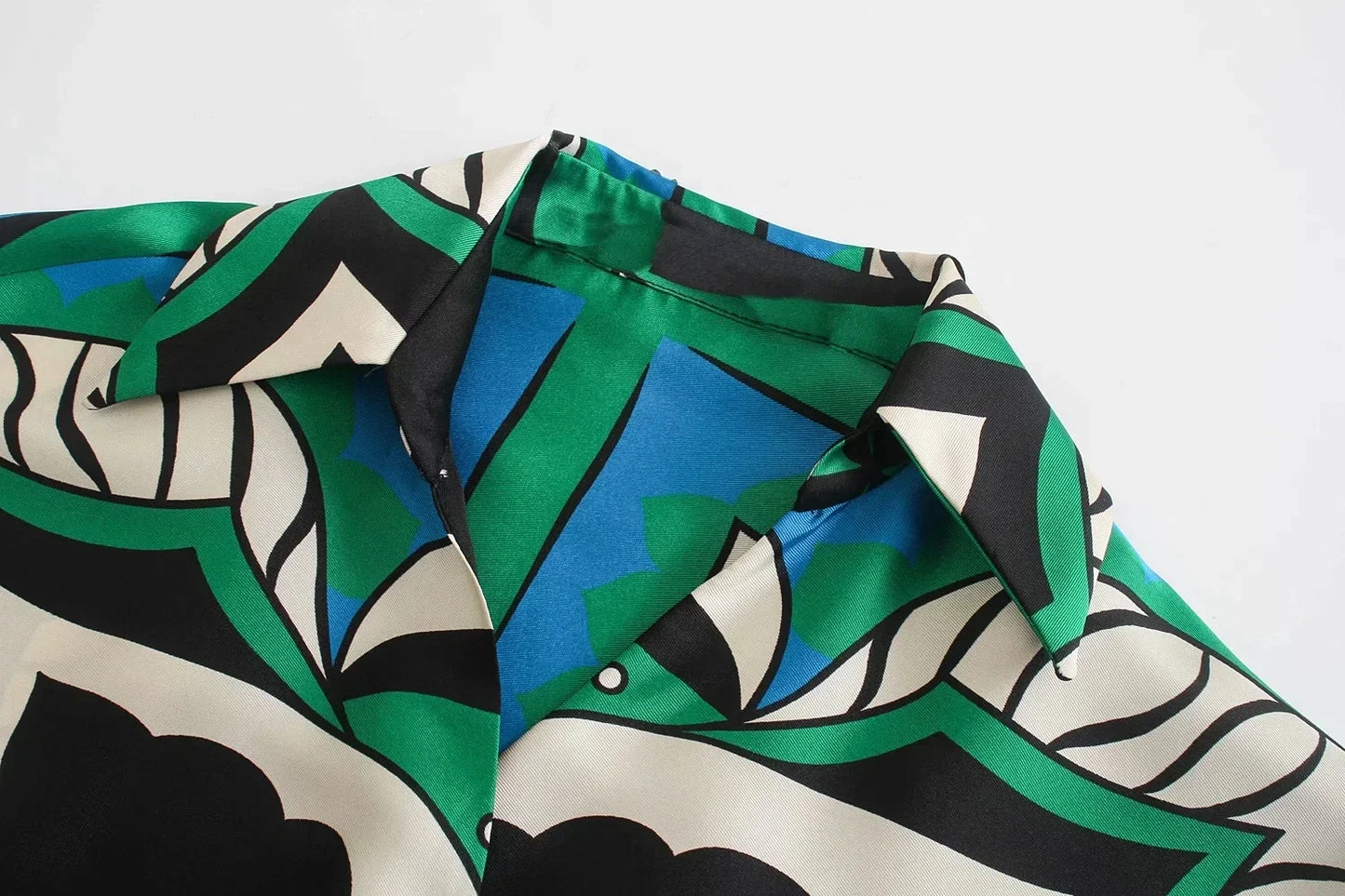 Foridol Oversized Green Print Boho Women Shorts Sets Shirts Shorts Pants Three Pieces Fashion Suits Matching Sets 2025 Summer