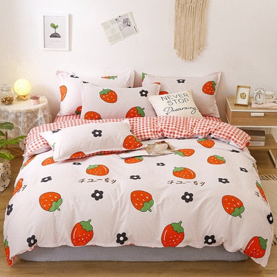 Sábanas con estampado de fresas