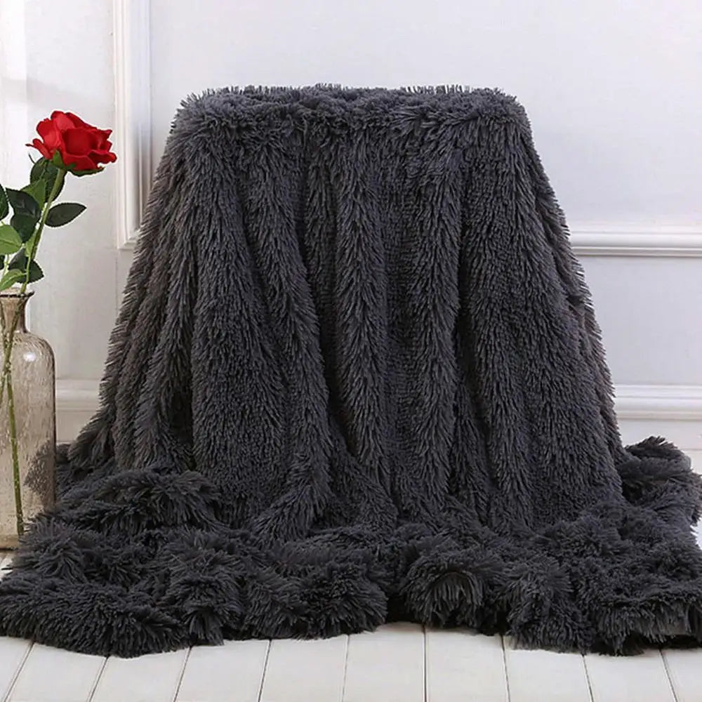 35   New Arrival Long Shaggy Throw Blanket Bedding Sheet Large Size Warm Soft Thick Fluffy Sofa Sherpa Blankets Pillowcase