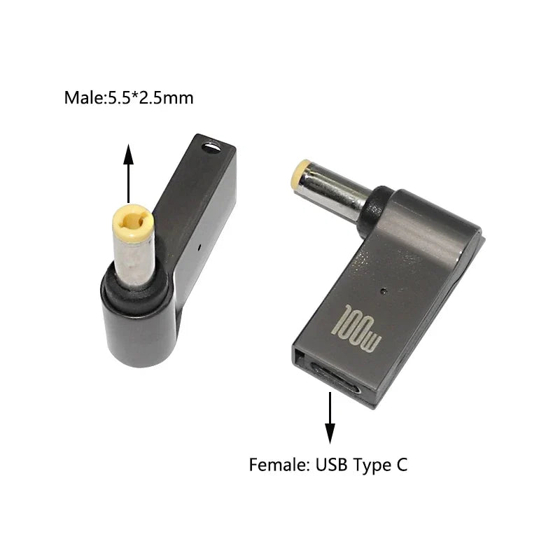 100W USB Type C Fast Charging Adapter Plug Connector Universal USB C Laptop Charger Converter for Dell Asus Hp Acer Lenovo