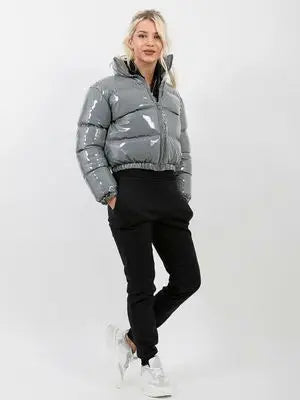 Winter Women Puffer Jackets Warm Bubble trench Coat Down Parka Outcoat Zipper Jacket Pink Cute Cropped Parka Abrigos Mujer