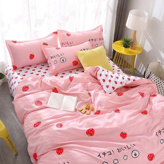 Sábanas con estampado de fresas