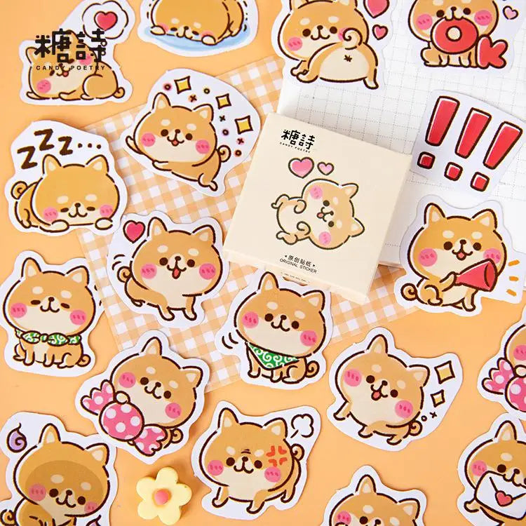 45 pegatinas Kawaii Shiba Inu
