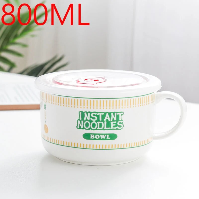 Bol de ramen de fideos instantáneos de cerámica