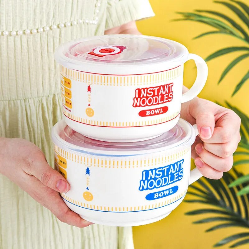 Bol de ramen de fideos instantáneos de cerámica