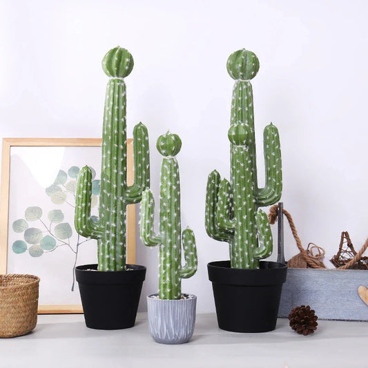 Dlight Decor 43cm Desert Cactus Plant with Foam Thorn Ball for Home and Garden Decor