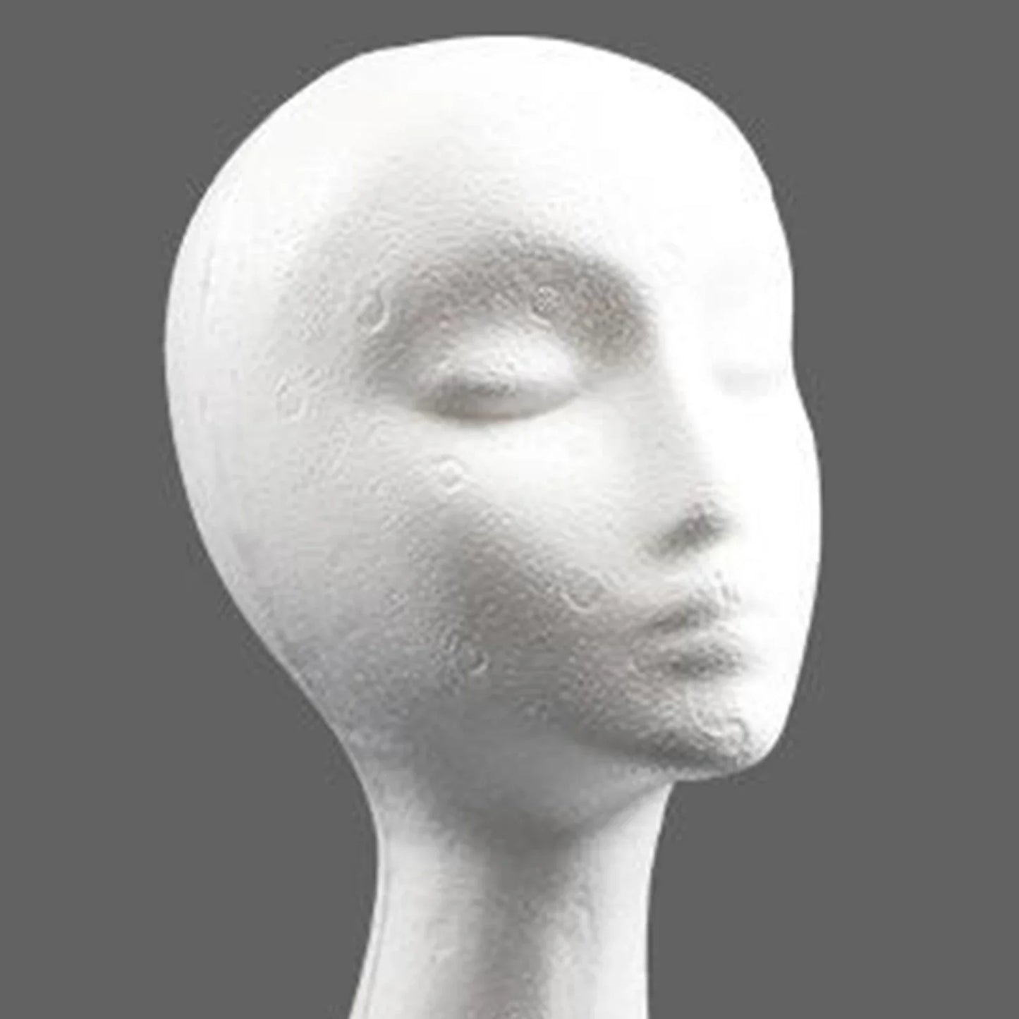Maniquí de cabeza de espuma de poliestireno de 19.5 pulgadas para pelucas de mujer, para estilizar, modelar y exhibir pelucas, sombreros y postizos de mujer