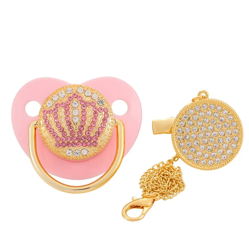 Baby Shower Gifts Baby Pacifier Rhinestone Pacifier Clips Princess