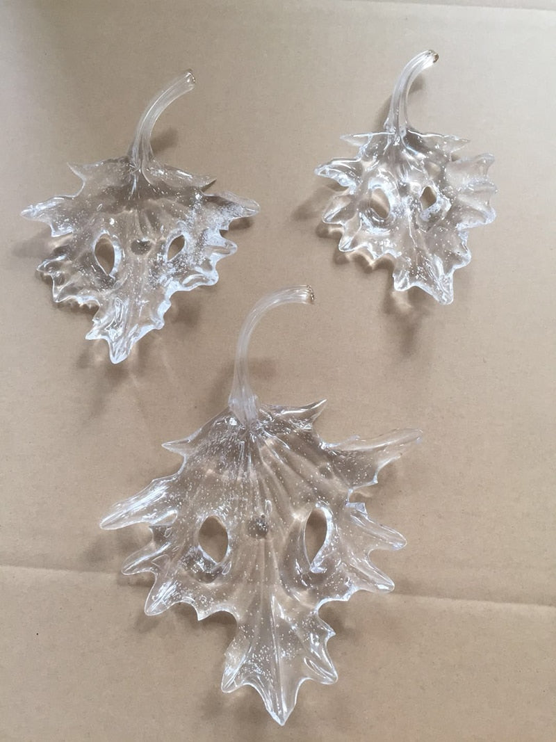 Lámpara de araña de cristal con forma de hoja de arce