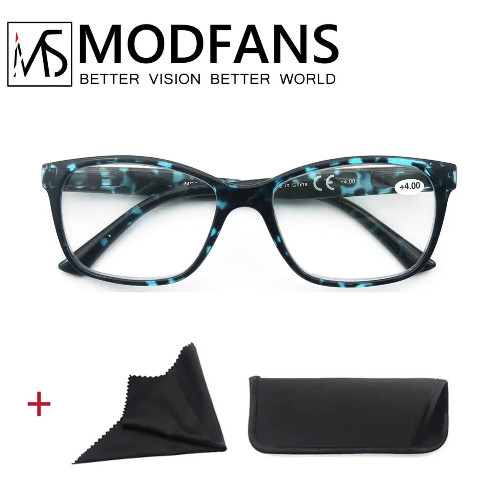Oversized Reading Glasses Women Rectangle Leopard Frame Readers Presbyopic Eyeglasses Magnification Strength +1.0 to+4.0