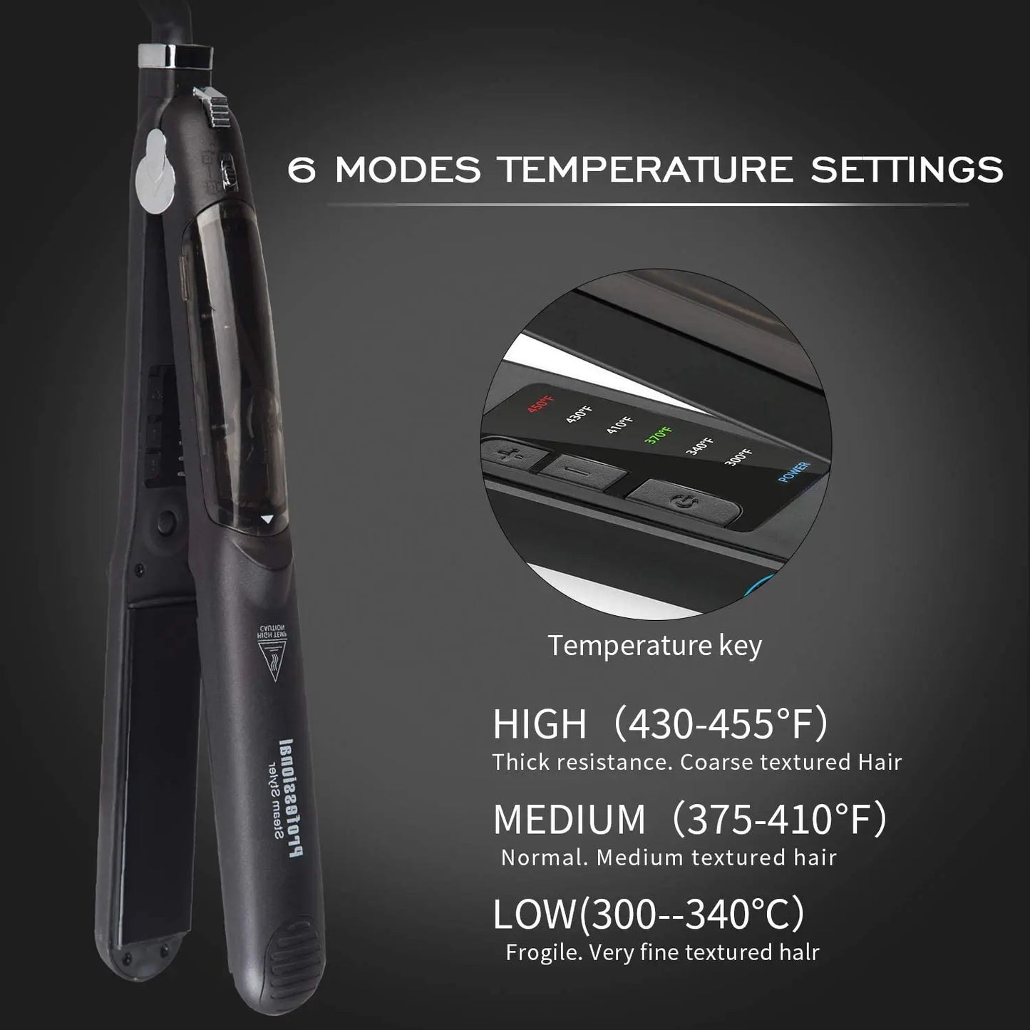 Hair Straightene Professional Steam Flat Iron Ceramic Tourmaline 450F Fast Straightening Curler Vapor Hair Styling Tool