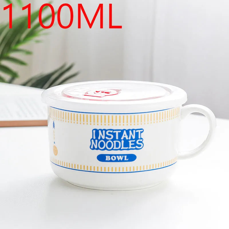 Bol de ramen de fideos instantáneos de cerámica