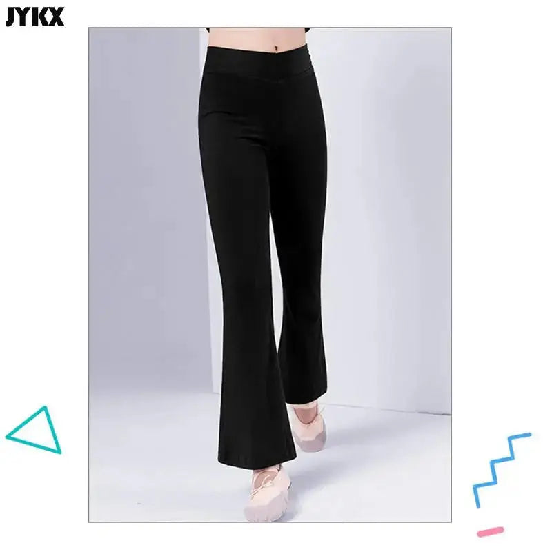 Girls' Black Cotton Pant for Dance