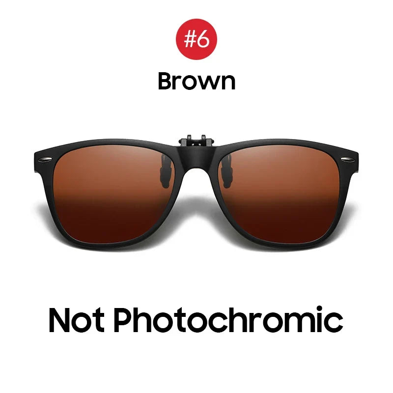 VIVIBEE Men Photochromic Polarized Lens Flip Up Clip on Sunglasses Women Driving Sun Glasses with Clips 2026 Trending Product