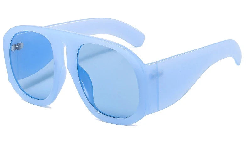 Gafas de sol de piloto con lentes degradadas para mujer, de moda, de marca, de montura grande, transparentes, para mujer 2021, gafas de sol transparentes