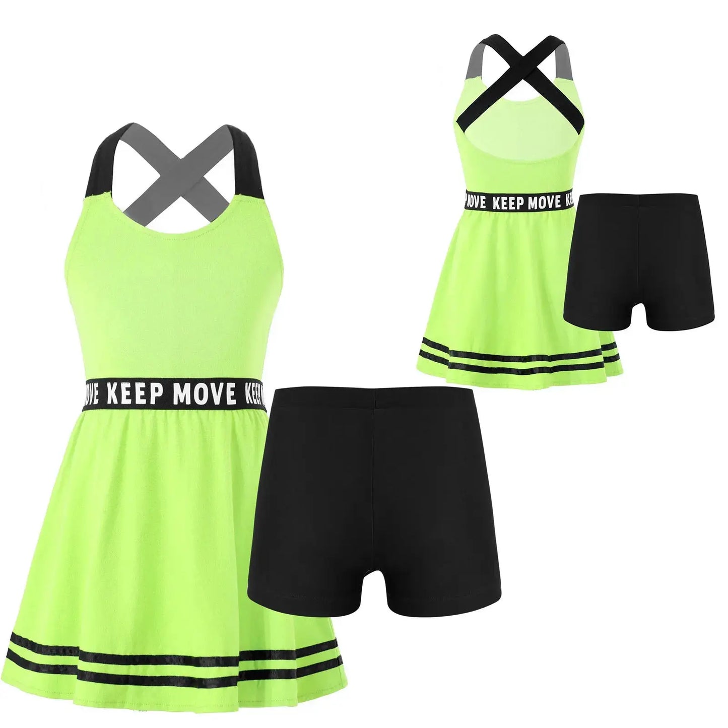 Girls' A-Line Tennis Dress with Criss Cross Straps