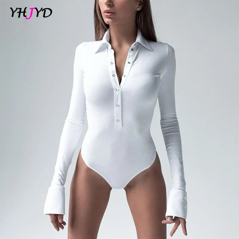 Body elegante de manga larga para mujer