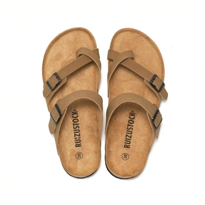Nuevas zapatillas de corcho para hombre de verano, sandalias de moda para hombre para exteriores