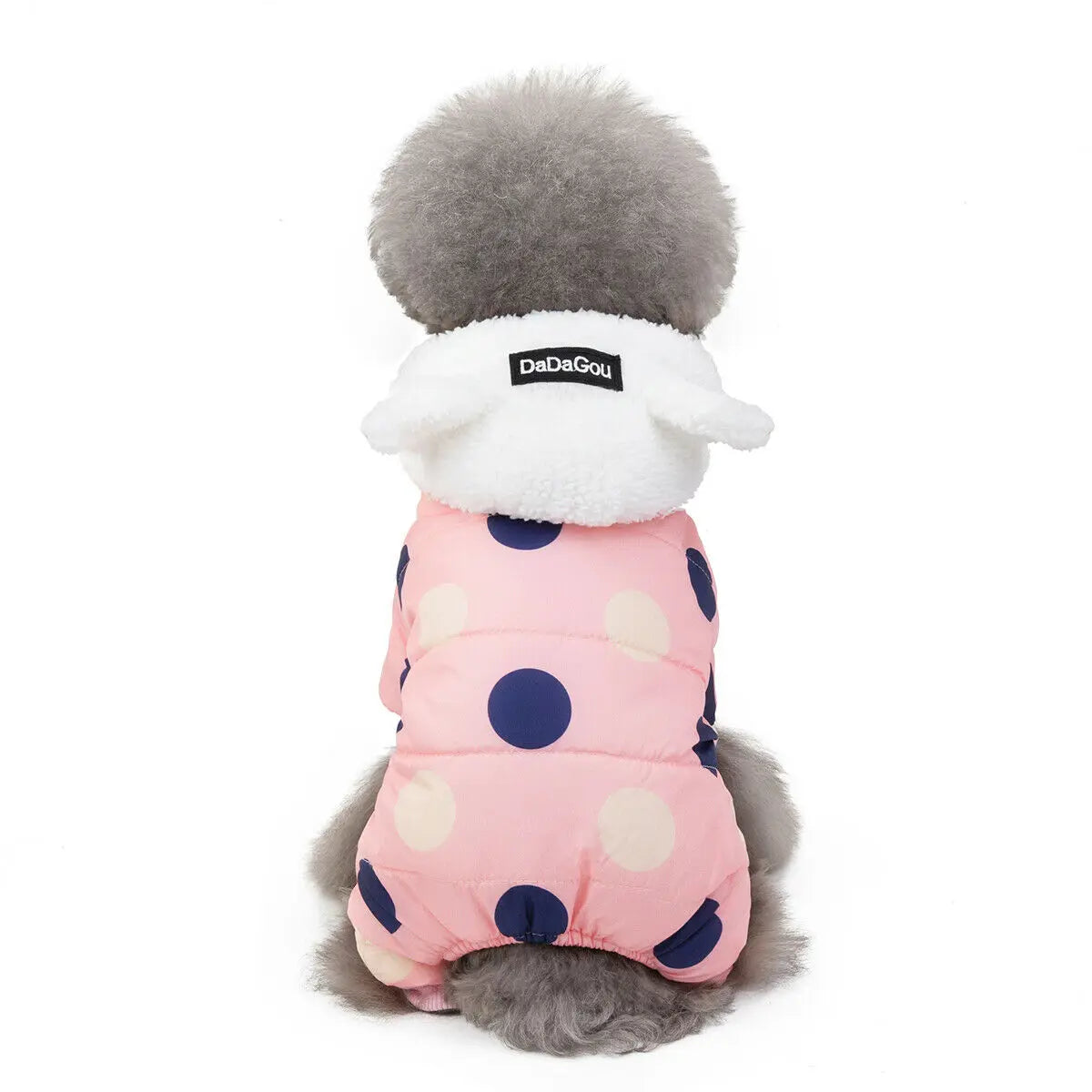 Dot Warm Pet Clothes for Dog Windproof Jackets Outdoor Fleece Hooded Coats Small Dog Winter Jumpsuit Clothing