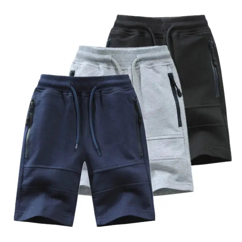 Boys Comfortable Knit Shorts with Zipper Pockets