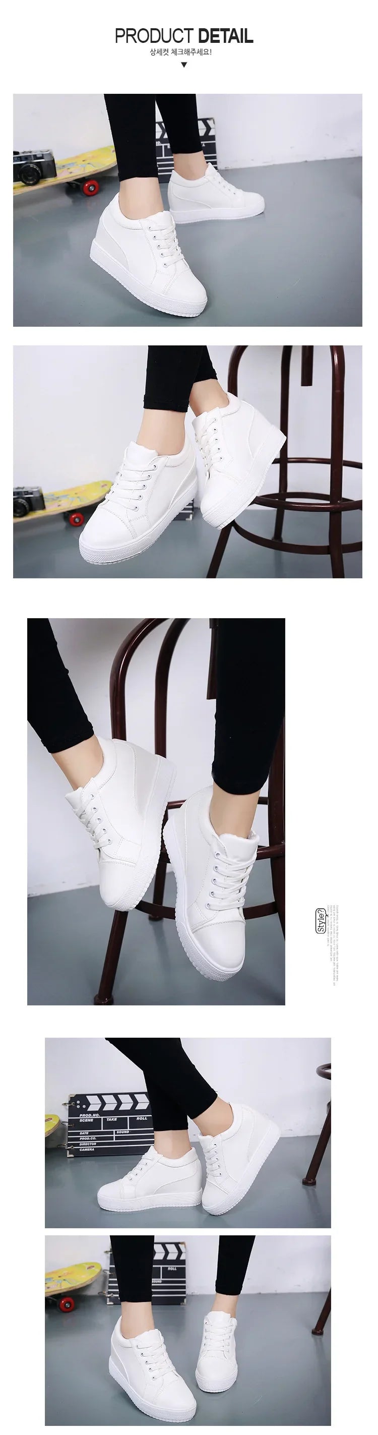 hot White Hidden Wedge Heels sneakers Casual Shoes Woman high Platform Shoes Women's High heels wedges Shoes For Womenbn54