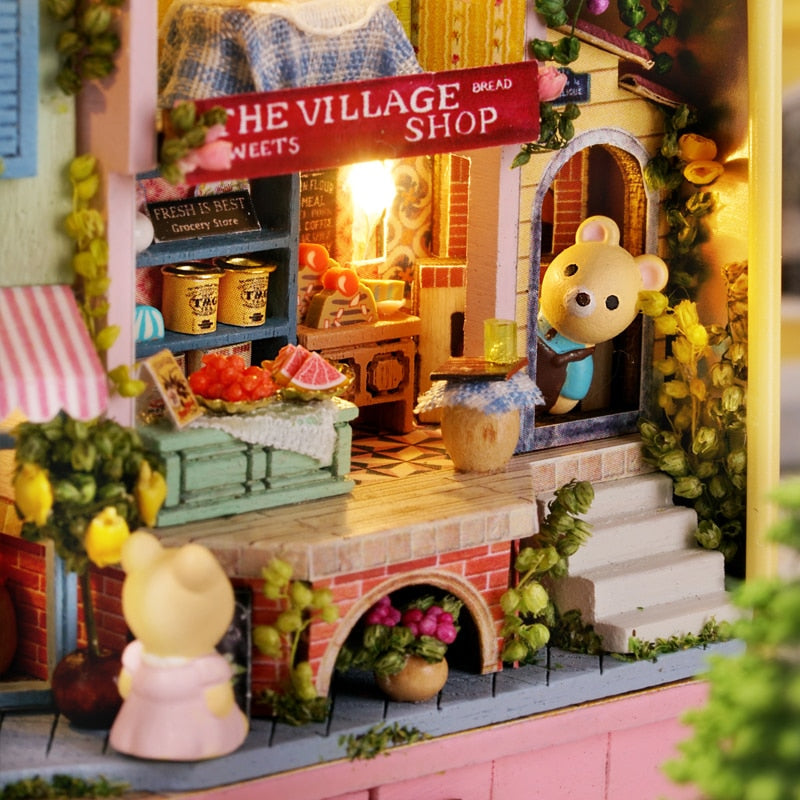 Teatro de caja de casa de muñecas en miniatura