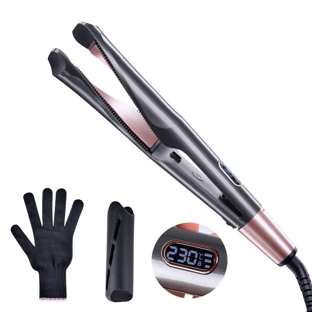 2 in 1 Hair Straightener and Curler Tourmaline Ceramic Twisted Flat