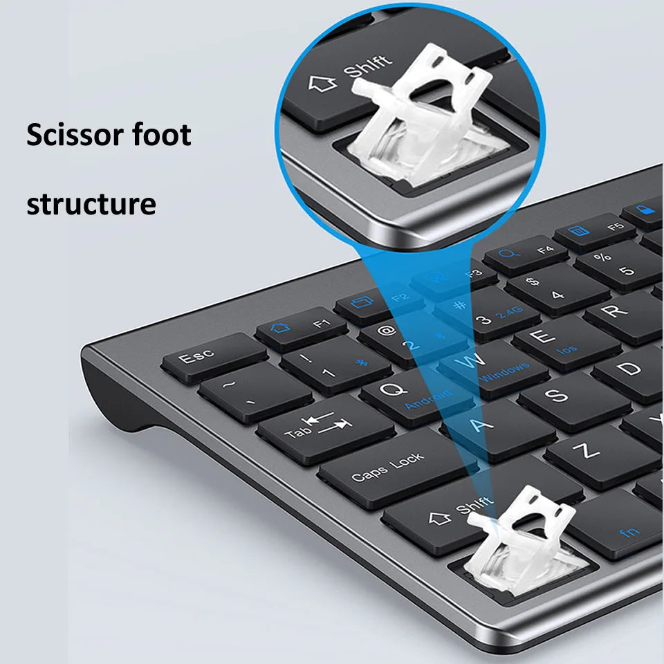 Bluetooth 5.0 2.4G Wireless Keyboard and Mouse Combo Mini Multimedia Keyboard Mouse Set for Laptop PC TV iPad Macbook Android