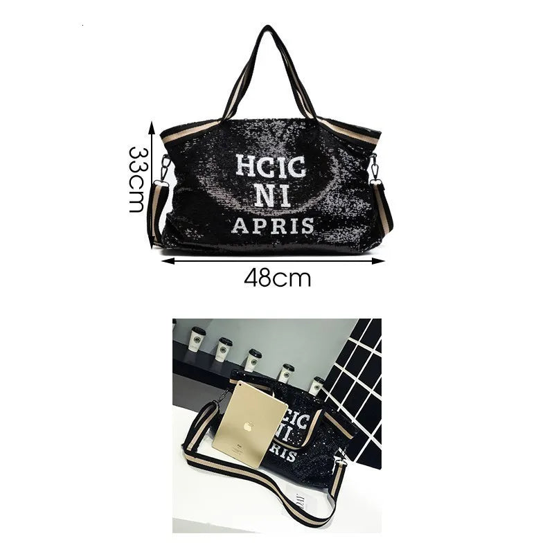 Sparkling Shoulder Bag: Large Tote for Travel