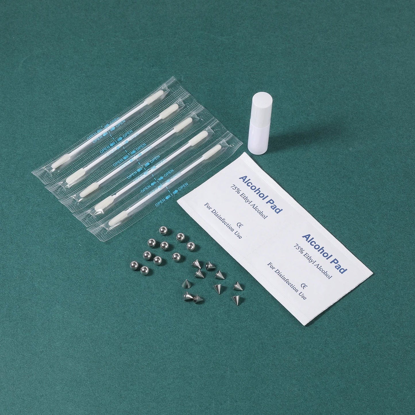 ZS Stainless Steel Fake Lip Studs Stick-on Eyebrow Ring Non Piercing Jewelry Fake Nose Studs Face Piercing Jewelry Dermal Anchor
