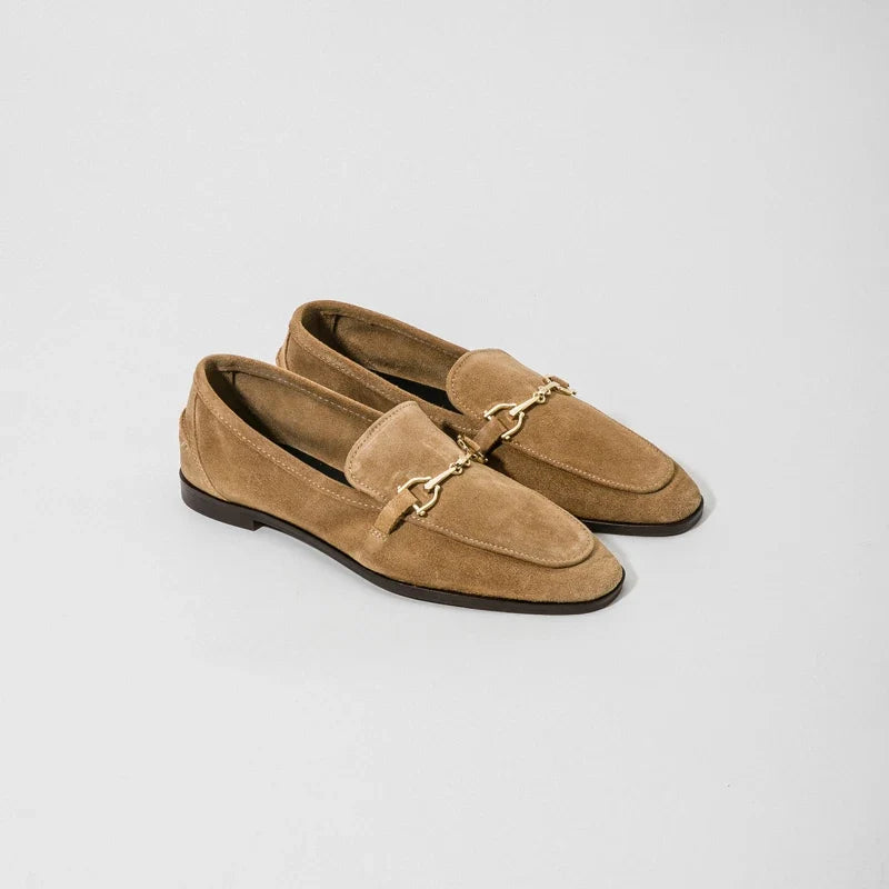 2026 Autumn Brand Women Shoes Khaki Suede Leather Flats Shoes Casual Loafers Four Seasons Single Shoe Pregnant Woman Shoes