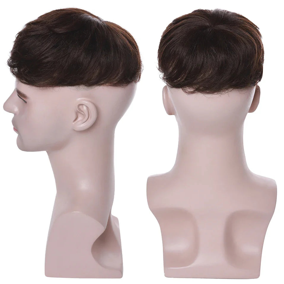 S-noilite 16x19cm 35g Bisopé para hombre Sistema de reemplazo de cabello humano Suplementos capilares Postizo 4 pulgadas Peluca para hombre Extensiones de cabello con clip