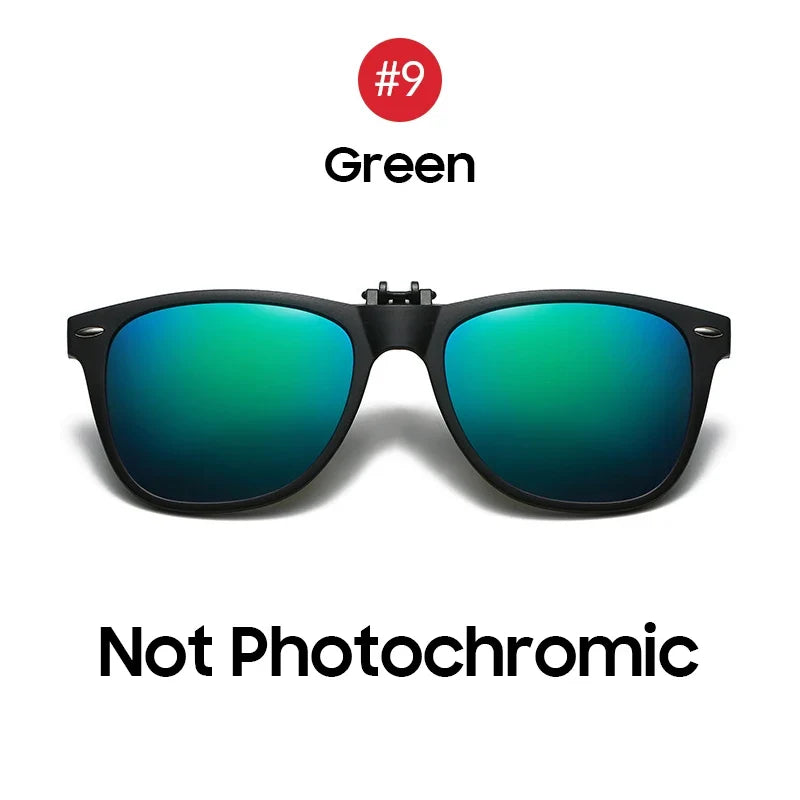 VIVIBEE Men Photochromic Polarized Lens Flip Up Clip on Sunglasses Women Driving Sun Glasses with Clips 2026 Trending Product