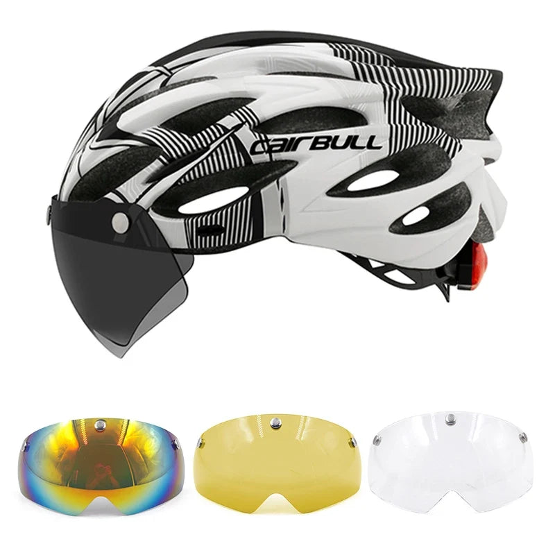 Visored Bike Helmet with LED Light